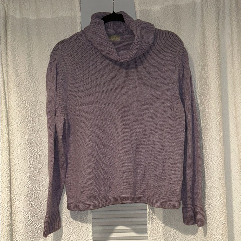 Sigrid Olsen Sport Purple Cowl Neck Knit Sweater